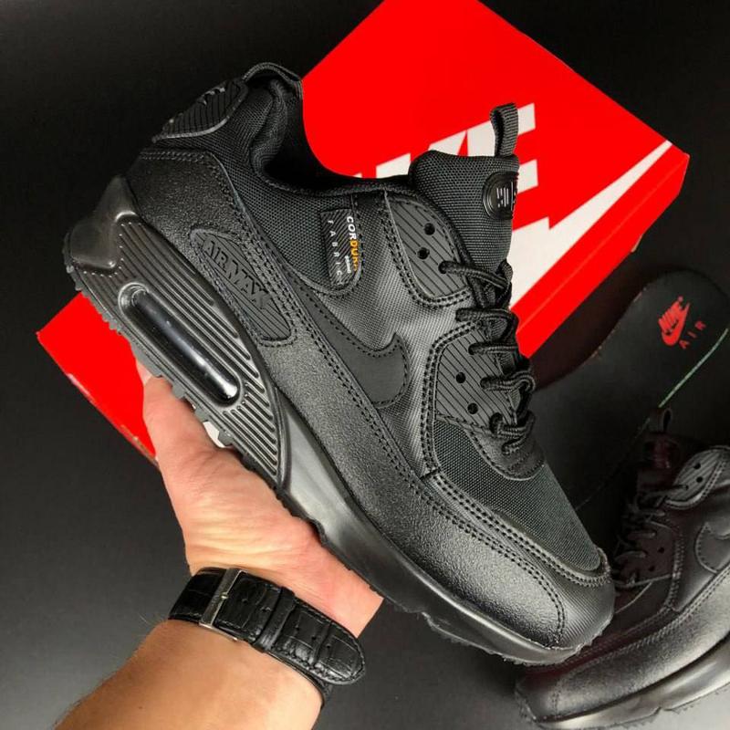 Мужские кроссовки nike air max 90 surplus кожаные сеточка черные — цена ...
