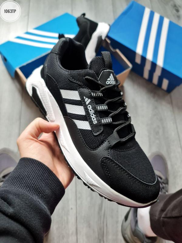 Кроссовки мужские adidas черные белые / кросівки чоловічі адидас адідас ...