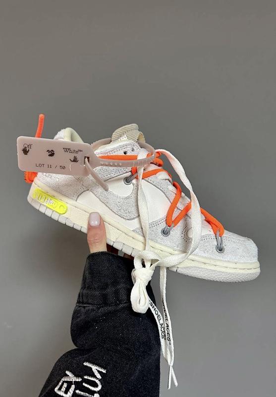 Шикарные женские кроссовки nike sb dunk low off-white lot 11:50 светло ...