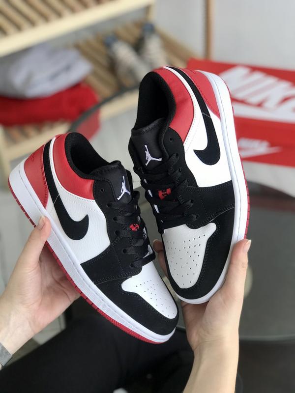 Женские кроссовки nike air jordan 1 low white black red 37-38-41 — ціна ...