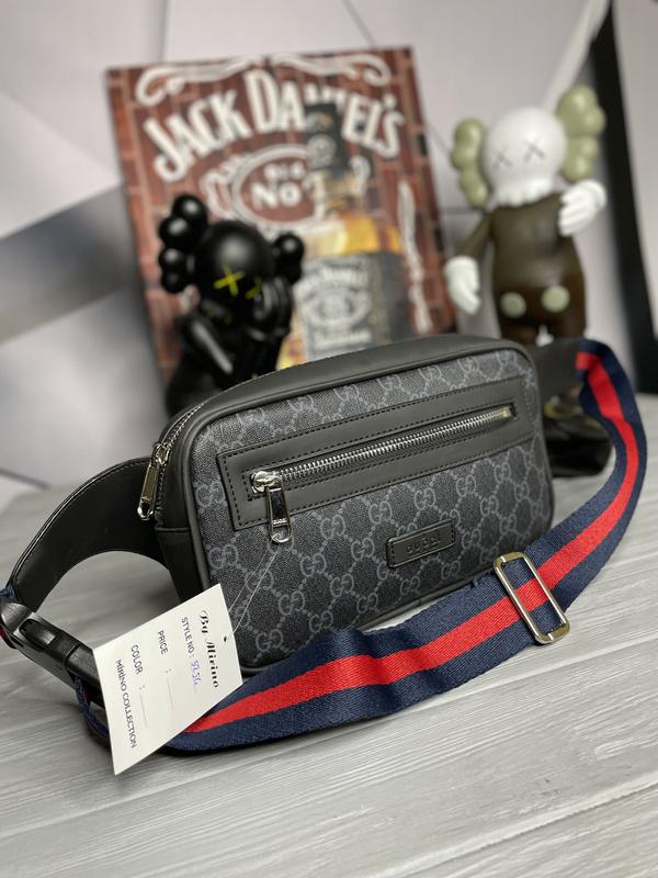 Мужская поясная сумка бананка gucci стильная брендовая барсетка гуччи ...