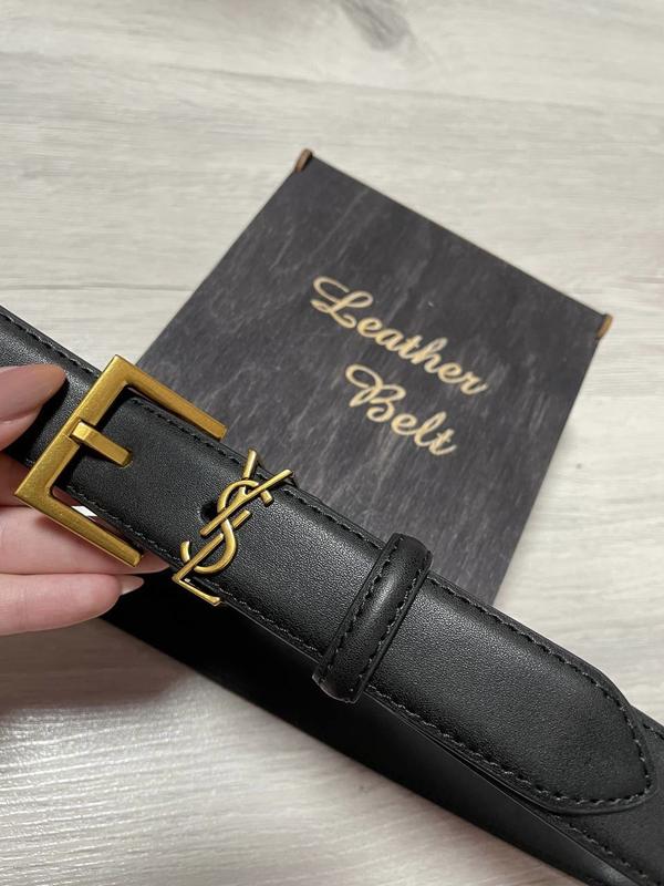 Ремінь пояс жіночий шкіряний в стилі ysl / ремень пояс женский кожаный ...