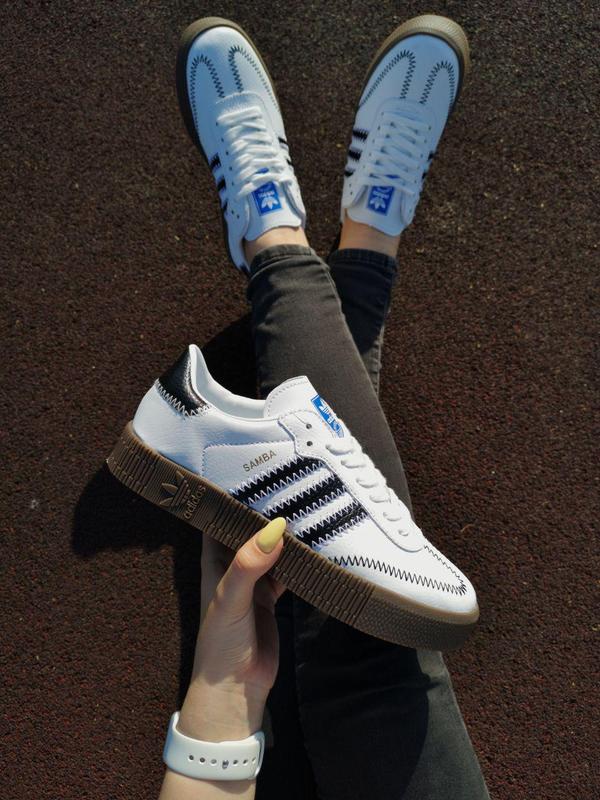 adidas samba white black