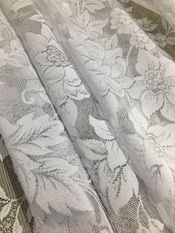 Короткий тюль фіранка гіпюр жаккард 120 см для дачі, кухні, коридору ...