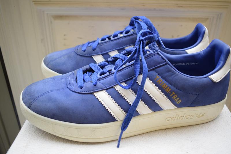 Кожаные кеды кроссовки кросовки сникерсы adidas trimm trab р. 43,5 27,5 ...