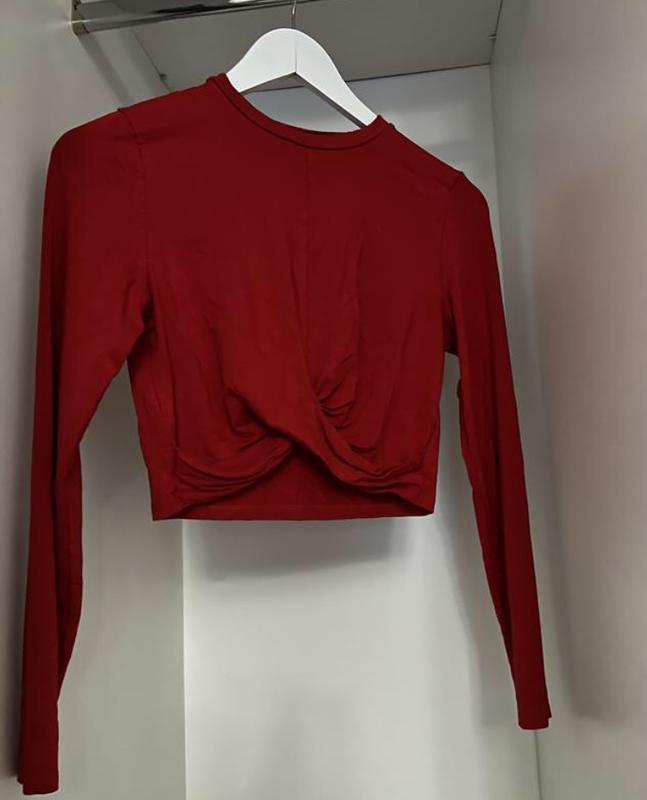 Красная кофточка укроп топ укороченная кофта лонгслів с длинным рукавом ...