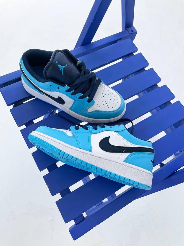 Nike air jordan low university blue женские голубые кроссовки найк ...