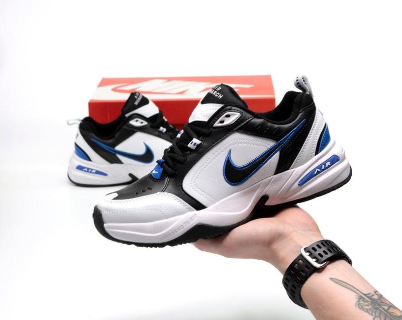 Кроссовки nike air monarch iv black white blue (повседневные ...