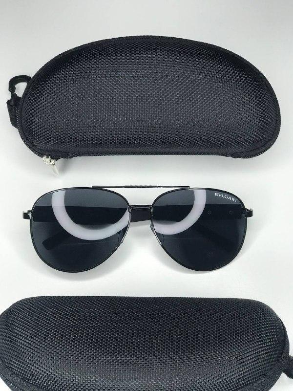 Мужские черные солнцезащитные очки bulgari aviator капельки булгари ...