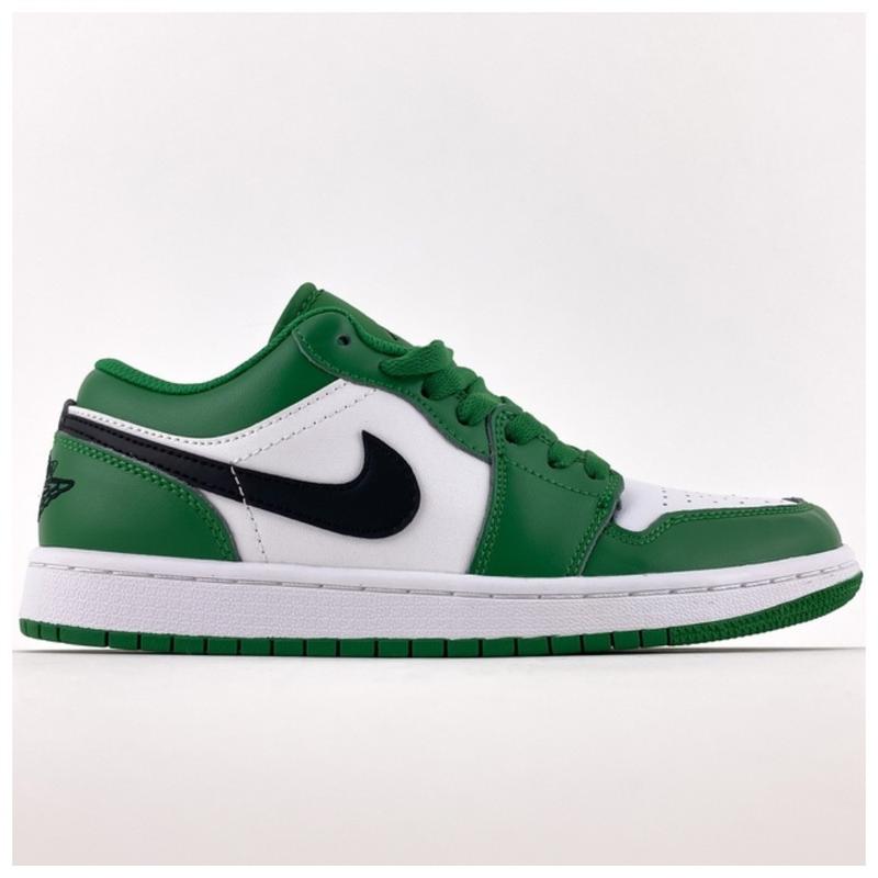 Женские кроссовки nike air jordan 1 low pine green, зелёные кожаные ...