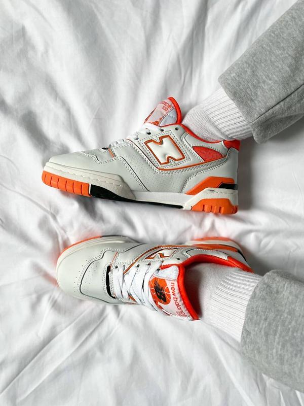 New balance 550 кроссовки кожаные, бело-оранжевые — цена 2500 грн в ...