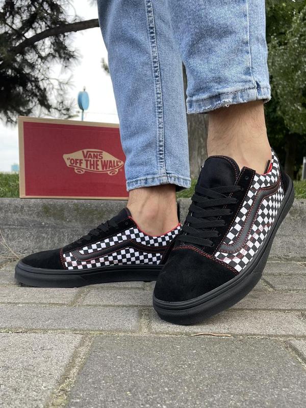Кеды мужские vans old school черные с белым натуральная замша — цена ...