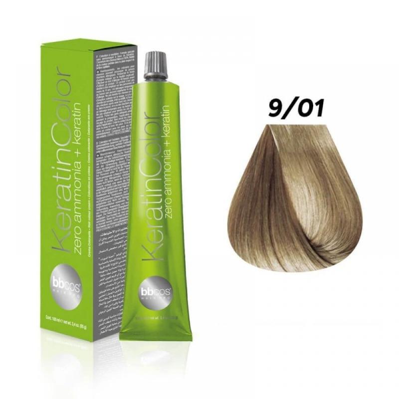 Безаммиачная стойкая крем-краска для волос bbcos keratin color 9/01 ...