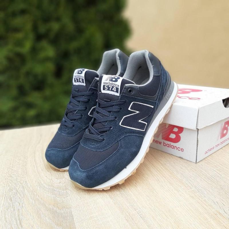 Кроссовки нью баланс мужские замша/сетка new balance 574 синие на ...