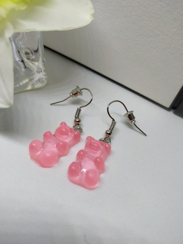 Серьги розовые медведи желейки шарики подвески медведь — цена 0 грн в ...