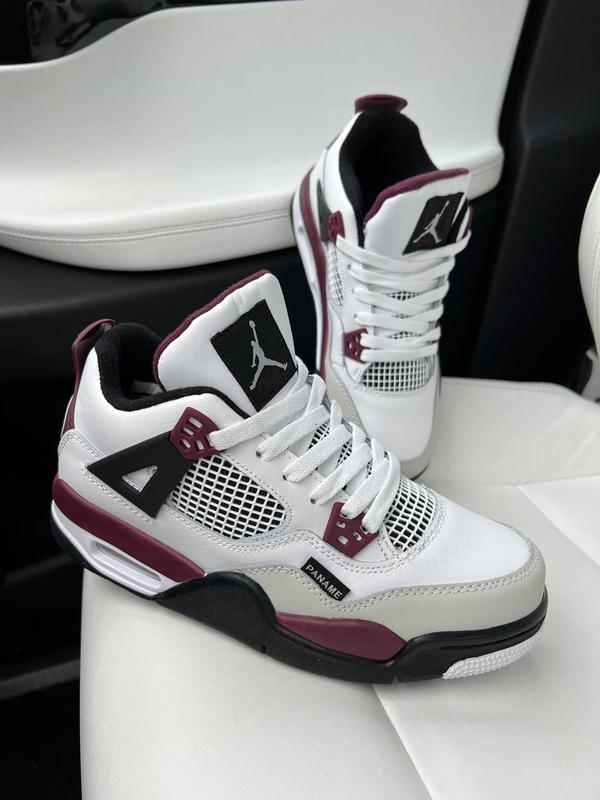 Женские кроссовки nike jordan 4 psg paname paris белые с бордовым найк ...