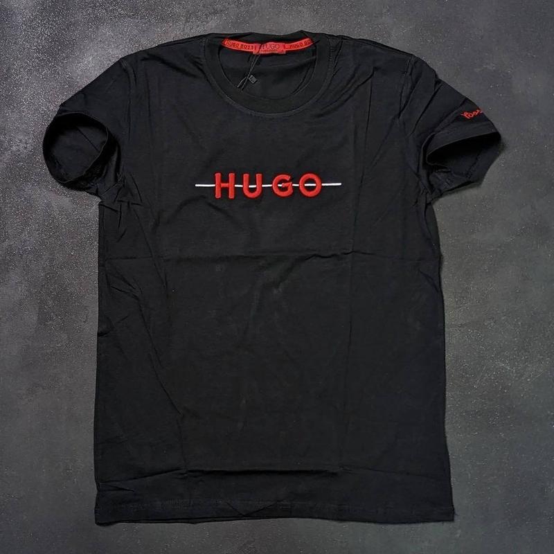 Брендовые мужские футболки/шикарные футболки boss в черном цвете на ...