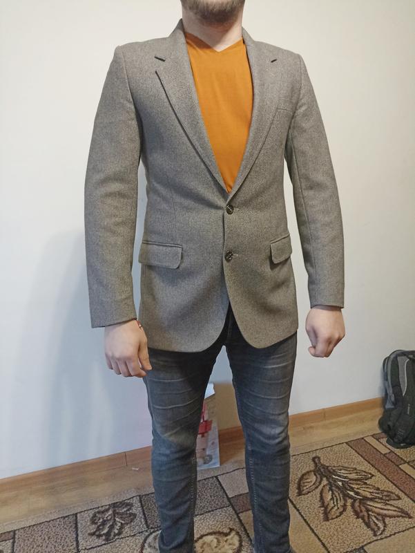 💛💙английский качественный пиджак centaur мужской серый с качественной ...