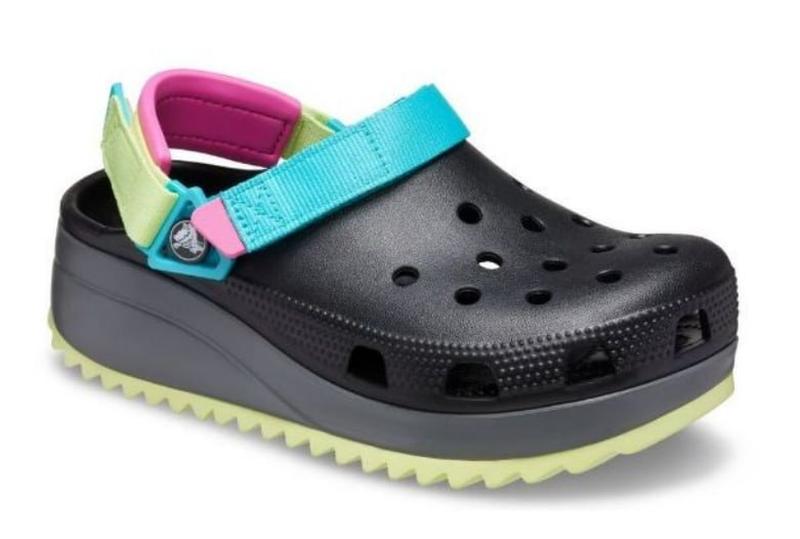 Crocs classic hiker clog black/multi чёрные кроксы сабо на платформе ...