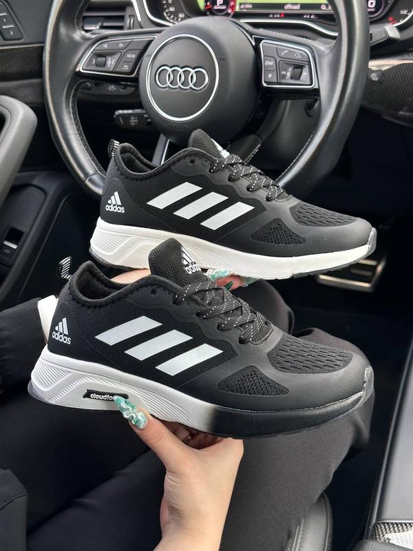 Adidas cloudfoam women's black and white discount