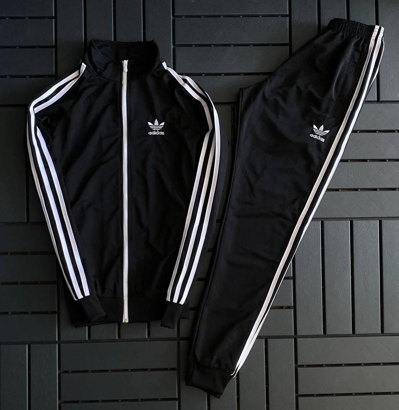 Хит продаж! черный, весенний спортивный костюм с лампасами adidas ...