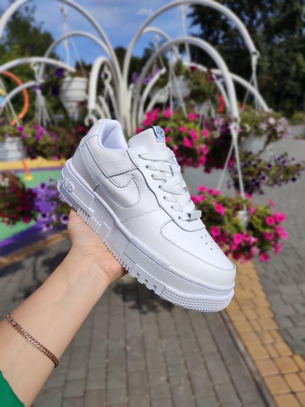 Стильные кроссовки найк nike женские белые кожаные деми, демисезонные ...
