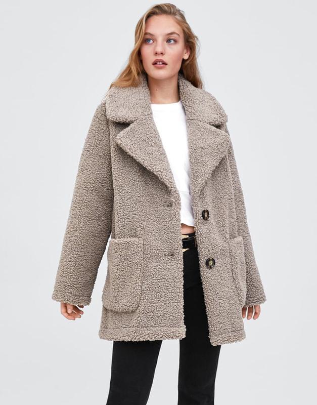 zara fleece textured jacket