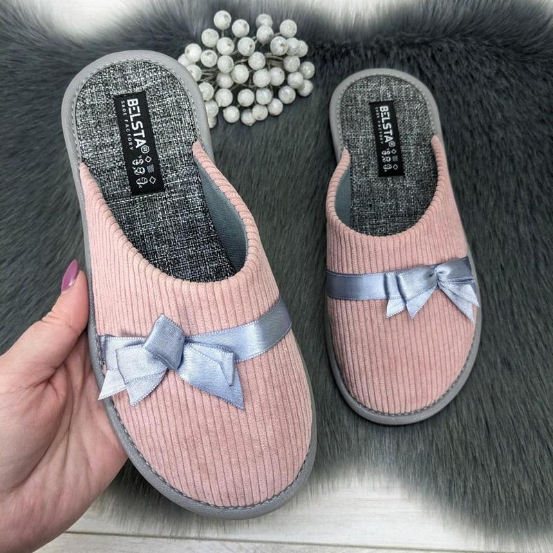 Тапочки женские домашние белста с закрытым носком пудровые 2350_2 ...