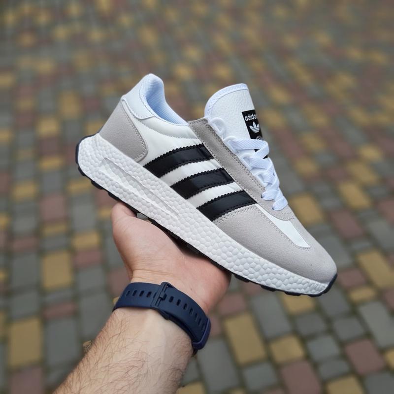 Мужские летние кроссовки adidas retropy e5 белые с серым модные ...