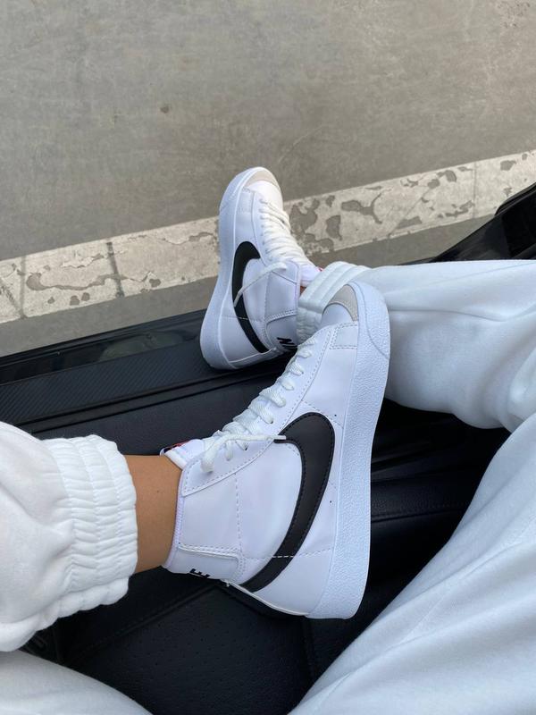 Женские высокие кожаные кроссовки nike blazer mid найк блейзер ...