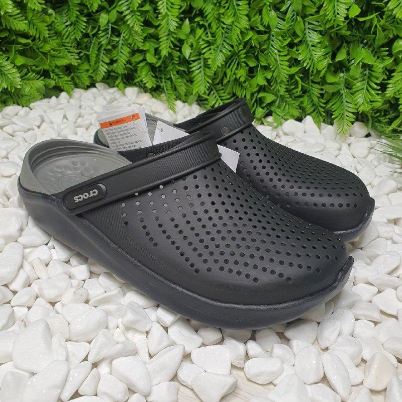 Крокс crocs literide clog black / slate grey мужские кроксы сабо ...