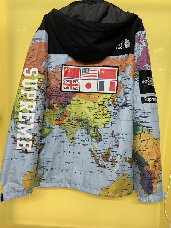 supreme x north face world map jacket