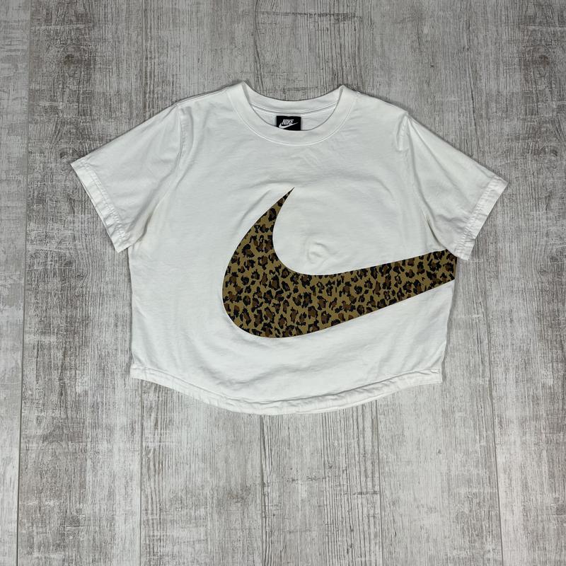 Крутая футболка топик от nike nsw big logo 1с большим леопардовым ...