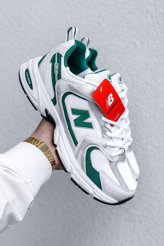 Кроссовки мужские nb 530 кожа/текстиль белые с зеленым — цена 2450 грн ...