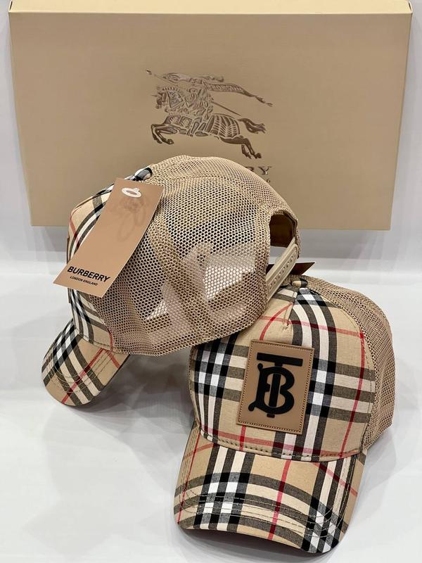 Кепка коричневая в клетку женская мужская в стиле burberry бейсболка ...