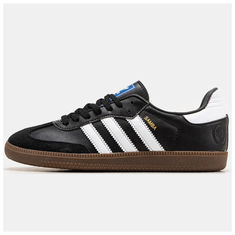 Мужские кроссовки adidas samba og black gum vegan, черные кожаные ...