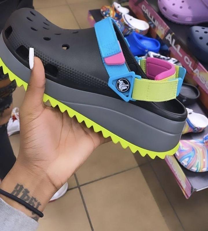 Сабо crocs кроксыcrocs classic hiker clog black / multi кроксы черные ...