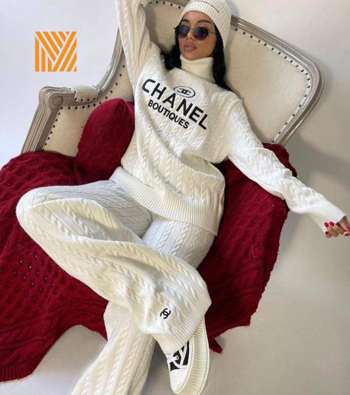 Вязаный костюм в стиле шанель chanel — цена 3500 грн в каталоге Брючные ...