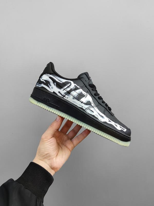 Классные кастомные кроссовки nike air force 1 low skeleton black чёрные ...