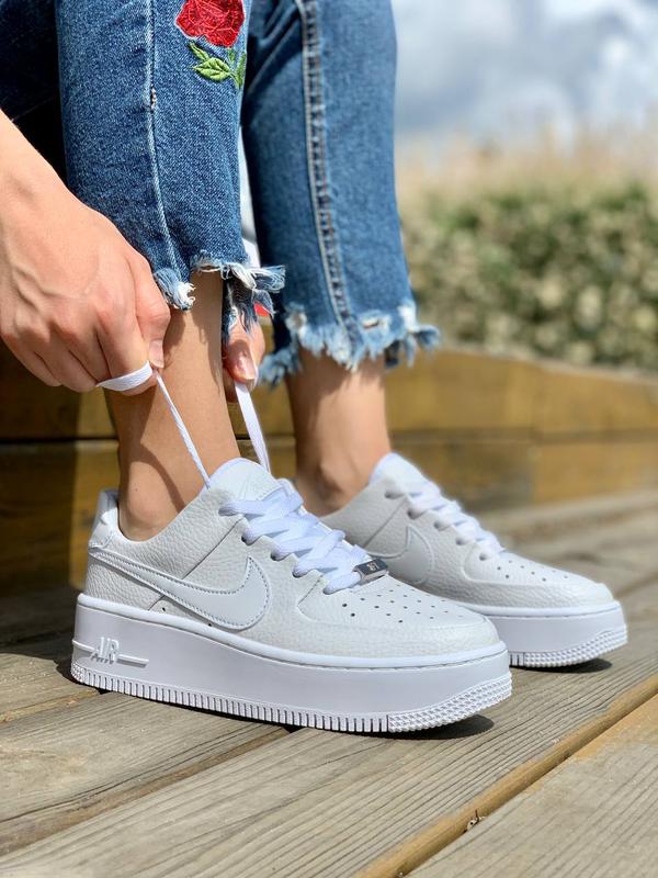 Nike air force 1 sage жіночі масивні білі кросівки найк висока ...