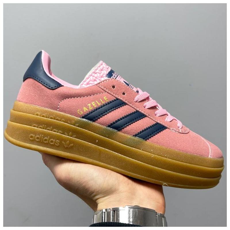 Женские кроссовки adidas gazelle bold platform pink glow, розовые ...
